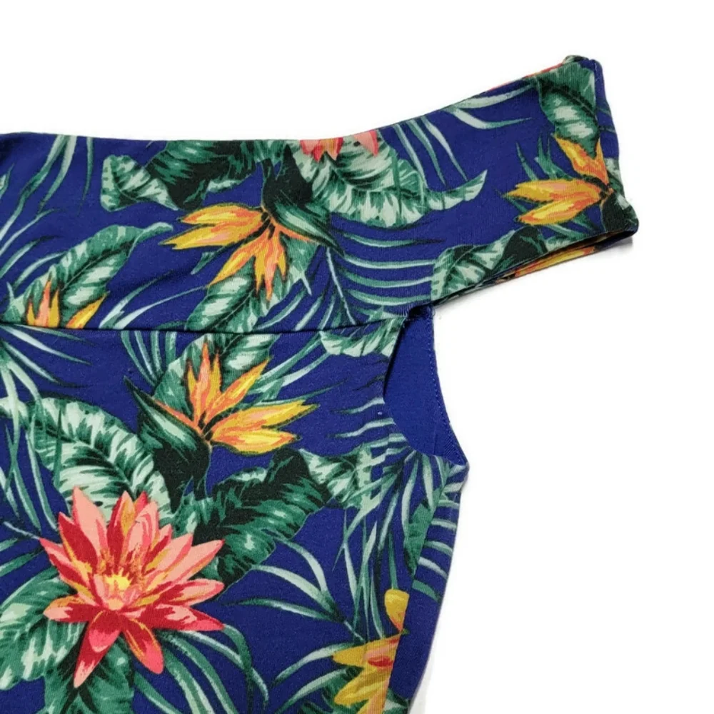 Guess Wome Tropical Floral Off The Shoulder Navine Bodycon Dress Size XS - Picture 6 of 12